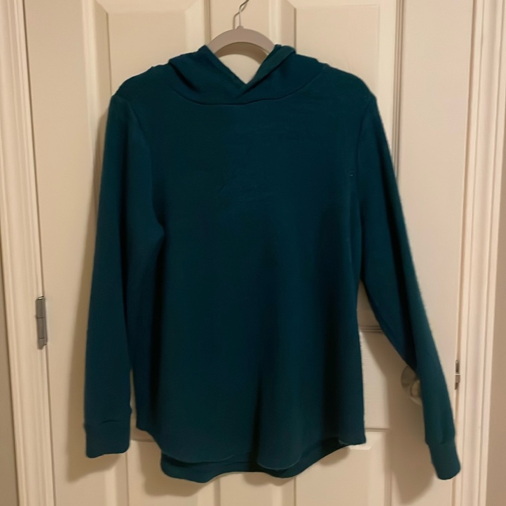 LOFT Teal Knit Hoodie - XL
